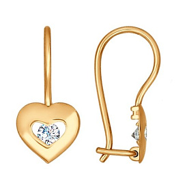 Серьги SOKOLOV - Золото 585, Фианит (арт. 027177)
