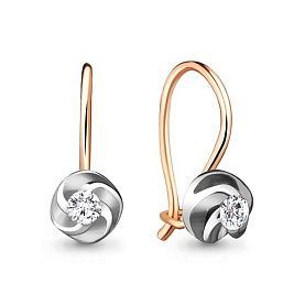 Серьги Аквамарин - Золото 375, Фианит (арт. 42450.8)