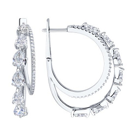 Серьги SOKOLOV - Серебро 925, Фианит (арт. 94027027)