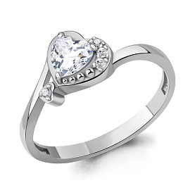 Кольцо Аквамарин - Серебро 925, Фианит (арт. 600505А.5)