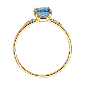 Кольцо Diamant - Золото 585, Топаз, Фианит (арт. 51-310-00216-1)