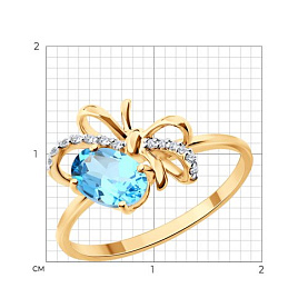 Кольцо SOKOLOV - Золото 585, Топаз, Фианит (арт. 717361)