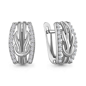 Серьги Аквамарин - Серебро 925, Фианит (арт. 49974А.5)