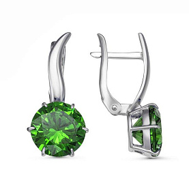 Серьги Красная пресня - Серебро 925, Фианит (арт. 33811302Д7)