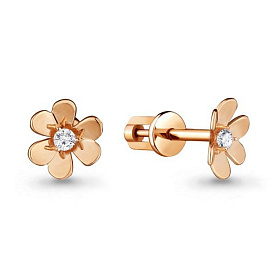 Серьги Аквамарин - Золото 585, Фианит (арт. 46410.1)