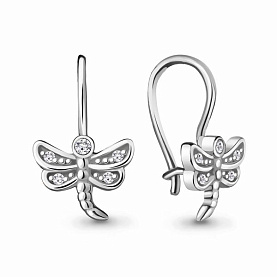 Серьги Аквамарин - Серебро 925, Фианит (арт. 45043А.5)