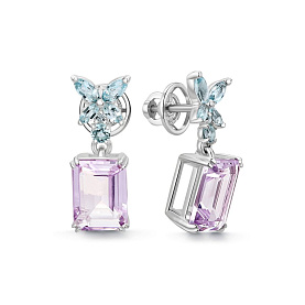 Серьги Дар - Серебро 925, Аметист, Топаз (арт. Сэ-0085рс415902)