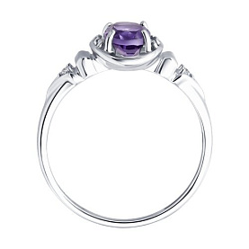 Кольцо SOKOLOV - Серебро 925, Аметист, Фианит (арт. 92014861)