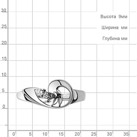 Кольцо Аквамарин - Серебро 925, Фианит (арт. 67322А.5)