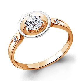 Кольцо Аквамарин - Серебро 925, Фианит (арт. 68814А.6)