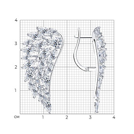 Серьги SOKOLOV - Серебро 925, Фианит (арт. 94025804)