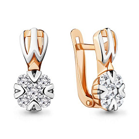 Серьги Аквамарин - Серебро 925, Фианит (арт. 48113А.6)