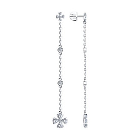 Серьги SOKOLOV - Серебро 925, Фианит (арт. 94026480)