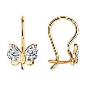 Серьги SOKOLOV - Золото 375, Фианит (арт. 026865-4)