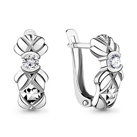 Серьги Аквамарин - Серебро 925, Фианит (арт. 46940А.5)