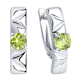 Серьги Diamant - Серебро 925, Хризолит (арт. 94-320-00793-2)
