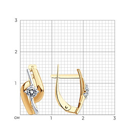 Серьги SOKOLOV - Золото 585, Фианит (арт. 027207)