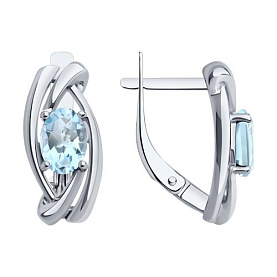 Серьги Diamant - Серебро 925, Топаз (арт. 94-320-00186-1)