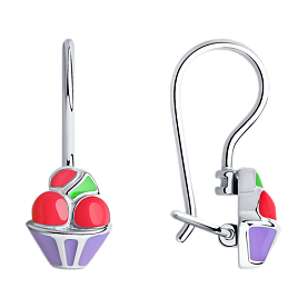 Серьги SOKOLOV - Серебро 925, Эмаль (арт. 94023099)