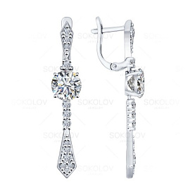 Серьги SOKOLOV - Серебро 925, Фианит (арт. 94021978)