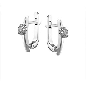 Серьги РИНГО - Золото 585, Бриллиант (арт. Зс-2677)