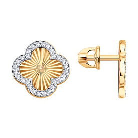 Серьги SOKOLOV - Золото 585, Фианит (арт. 0200748)