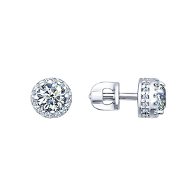 Серьги SOKOLOV - Серебро 925, Фианит (арт. 94021724)