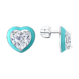 Серьги SOKOLOV - Серебро 925, Фианит, Эмаль (арт. 94027136)