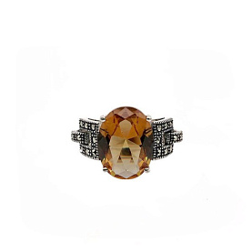 Кольцо Эвора - Серебро 925, Марказит, Синтетический ситалл (арт. 656433)