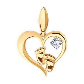 Подвеска SOKOLOV - Золото 375, Фианит (арт. 034831-4)