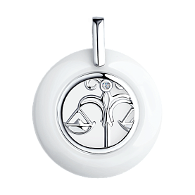 Подвеска Diamant - Серебро 925, Керамика, Фианит (арт. 94-130-00576-1)