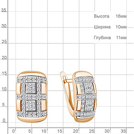 Серьги Аквамарин - Серебро 925, Фианит (арт. 400848А.6)