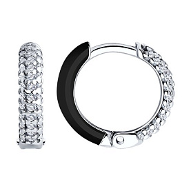 Серьги Diamant - Серебро 925, Фианит, Эмаль (арт. 94-120-01893-1)
