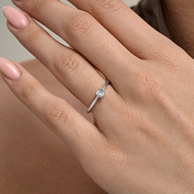 Кольцо SOKOLOV - Серебро 925, Бриллиант (арт. 87010107)