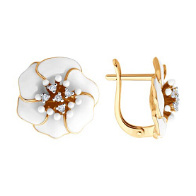 Серьги SOKOLOV - Серебро 925, Фианит, Эмаль (арт. 93022453)