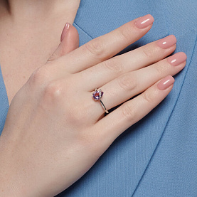 Кольцо SOKOLOV - Серебро 925, Аметист, Фианит (арт. 92014430)