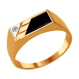 Кольцо SOKOLOV - Золото 375, Синтетическая шпинель, Фианит (арт. 016066-4)