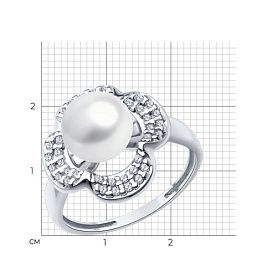 Кольцо Diamant - Серебро 925, Жемчуг культивированный, Фианит (арт. 94-310-01923-1)