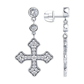 Серьги SOKOLOV - Серебро 925, Фианит (арт. 94026998)