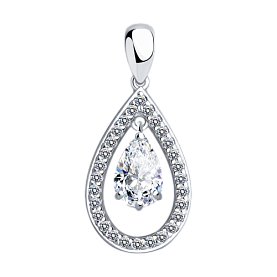 Подвеска SOKOLOV - Серебро 925, Фианит (арт. 94031991)