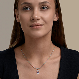 Подвеска SOKOLOV - Серебро 925, Синтетический сапфир , Фианит (арт. 88030019)