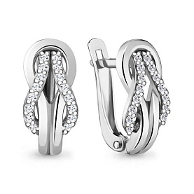 Серьги Аквамарин - Серебро 925, Фианит (арт. 48352А.5)