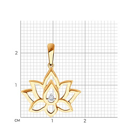 Подвеска SOKOLOV - Золото 585, Фианит (арт. 036623)