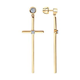 Серьги SOKOLOV - Серебро 925, Фианит (арт. 93020951)