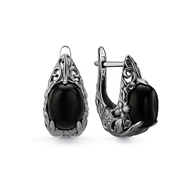 Серьги Дар - Серебро 925, Агат (арт. С-5225чрк442)