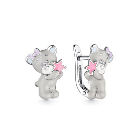 Серьги Мириада - Серебро 925, Фианит, Эмаль (арт. 902022338)