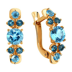 Серьги SOKOLOV - Золото 375, Топаз, Топаз лондон (арт. 37725352)