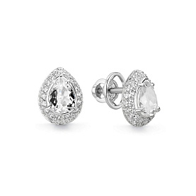 Серьги Дар - Серебро 925, Горный хрусталь, Фианит (арт. С-5247рс42900)