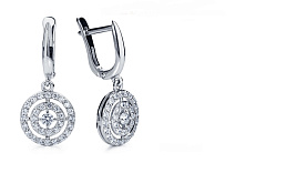 Серьги Platinum Lab. - Платина 950, Бриллиант (арт. ПС-063-01)