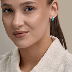 Серьги Diamant - Серебро 925, Фианит, Эмаль (арт. 94-120-00235-1)